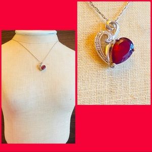 AGH Sterling Silver 925 Heart Pendant Necklace